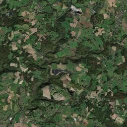 Vue aérienne des environs de Aire de camping-car de Lanouaille