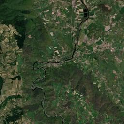 Vue aérienne des environs de Camping Les Ombrelles
