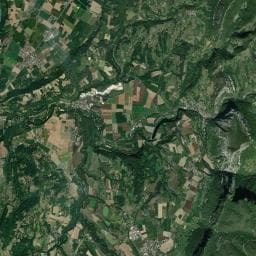 Vue aérienne des environs de Aire de camping-car à Saint-Thomas-en-Royans