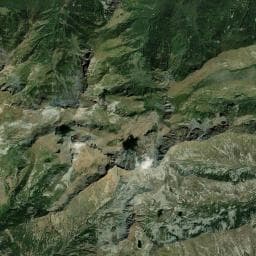 Vue aérienne des environs de Refuge Toesca