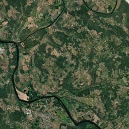 Vue aérienne des environs de CAMPING LES POUTIROUX