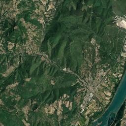 Vue aérienne des environs de Camping de l'île Blanc