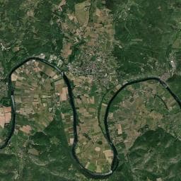 Vue aérienne des environs de Camping de la Source