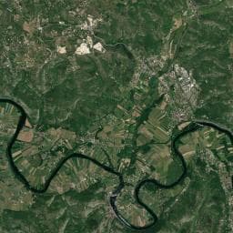 Vue aérienne des environs de Camping de l'Écluse