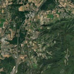 Vue aérienne des environs de Aire Camping-Cars A7 Montélimar Ouest