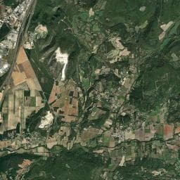 Vue aérienne des environs de Aire de Donzère