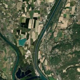 Vue aérienne des environs de Aire de camping-cars Lamotte-du-Rhône