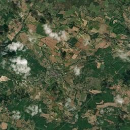 Vue aérienne des environs de Camping Lodges du Bois Dodo