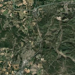 Vue aérienne des environs de Camping naturiste Messidor