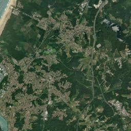 Vue aérienne des environs de Camping Landae