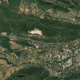Vue aérienne des environs de Borne Flot bleu