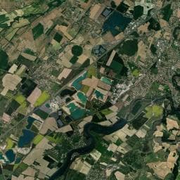 Vue aérienne des environs de Camping du Plan d'Eau