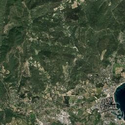 Vue aérienne des environs de Camping de la Plage