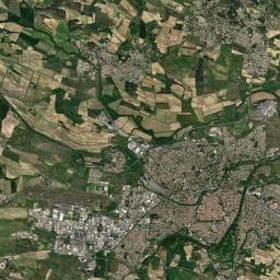Vue aérienne des environs de Camping de la Cité