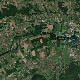 Vue aérienne des environs de Aire Camping-car Labarthe-Rivière