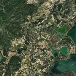 Vue aérienne des environs de Aire camping-car de Peyriac-de-Mer