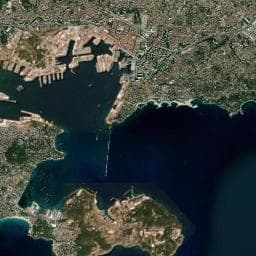 Vue aérienne des environs de Parc des Lices Soth, Toulon