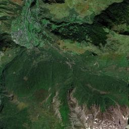 Vue aérienne des environs de Camping Iscoo