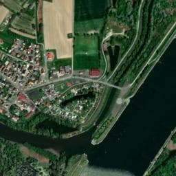 Vue de Camping au Rhin et à la Sauer