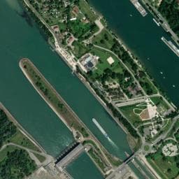 Vue de Aire de l'ile du Rhin, Vogelgrun