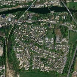 Vue de Aire du rond-point de l'Europe à Segré