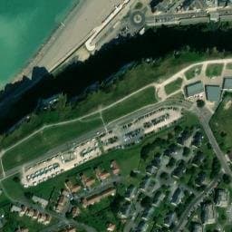 Vue satellite de Aire de stationnement et de service du Funiculaire (petite aire) à Le Tréport