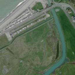 Vue satellite de Aire de stationnement et de service de Veulettes-sur-Mer (digue Jean Corruble) à Paluel