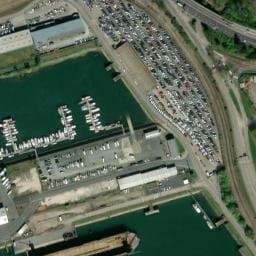 Vue satellite de Aire de Stationnement du Port de Plaisance de Rouen à Déville-lès-Rouen