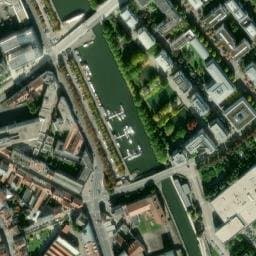 Vue satellite de Aire de stationnement de Camping cars de Nancy Port de Plaisance à Nancy