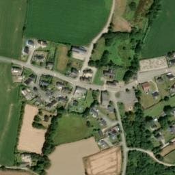 Vue satellite de Place Jean Diable Bianeis au bourg du Grouaneg à Plouguerneau