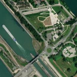 Vue satellite de Aire de l'ile du Rhin, Vogelgrun à Algolsheim