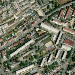 Vue satellite de Parking bus rue des Romains à Kingersheim