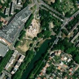 Vue satellite de Parking bus rue Hugwald à Mulhouse