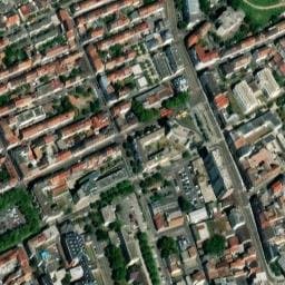 Vue satellite de Parking bus rue d'Illzach à Mulhouse