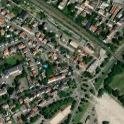 Vue satellite de Parking bus Champ de Foire à Mulhouse