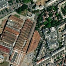 Vue satellite de Parking bus rue de la Fonderie à Mulhouse