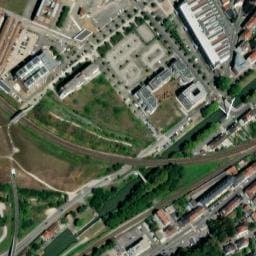 Vue satellite de Parking bus avenue d'Altkirch à Mulhouse