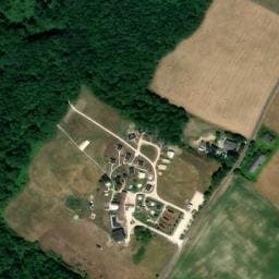Vue satellite de La Buissonnière Lodges à Chisseaux