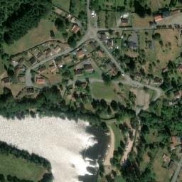 Vue satellite de Camping La Roussille à Châtelus-Malvaleix