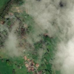 Vue satellite de Cabane, caravane et emplacements à la ferme Ane et Carotte à Champsac