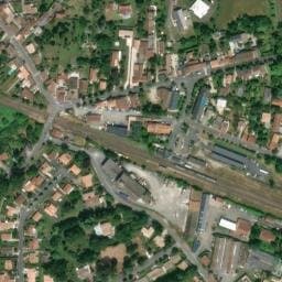 Vue satellite de Parking de la gare de Jonzac - Bornes de recharge véhicule électrique à Jonzac