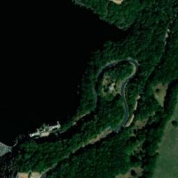 Vue satellite de Barrage de Sarrans à Argences en Aubrac