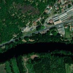 Vue satellite de Aire de camping-car à Asprières à Asprières