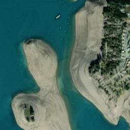 Vue satellite de Aire de camping-car à Prunières (2) à Prunières