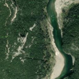 Vue satellite de Camping Naturiste la Plage des Templiers à Aiguèze