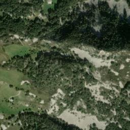 Vue satellite de Refuge de la Gorgerette (Relais montagne de la crête de Cadun) à Prads-Haute-Bléone