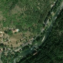 Vue satellite de Camping La Muse (groupes) à Le Rozier