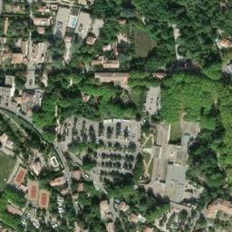 Vue satellite de Aire Camping-car municipale Gréoux-les-Bains à Vinon-sur-Verdon
