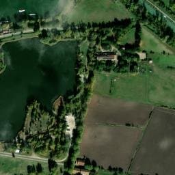 Vue satellite de Bram Aire de camping-cars du lac à Raissac-sur-Lampy